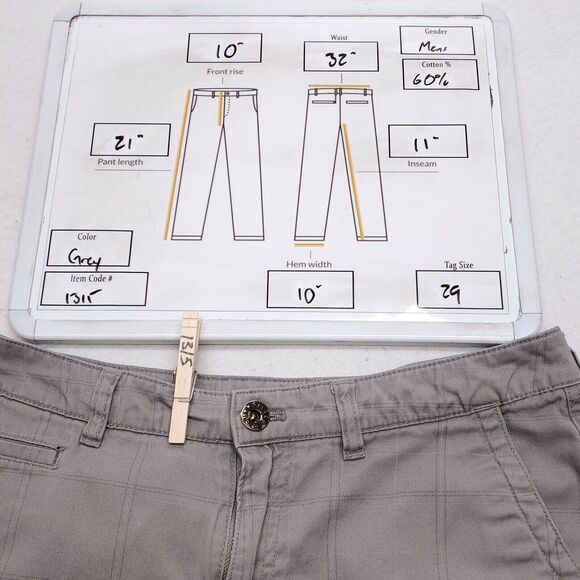 Quicksilver Button Zip Casual Chino Medium Wash Shorts Mens Size 29 Gray - Picture 8 of 8